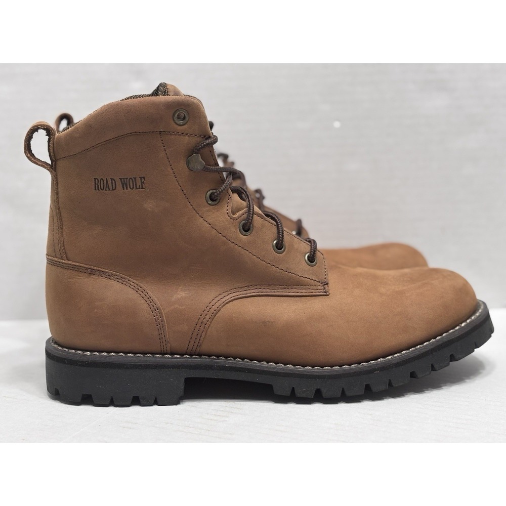 Road Wolf Leather Work‎ Boots 6" Tan Lug Sole Men's 11.5M Oil Resistant 6272